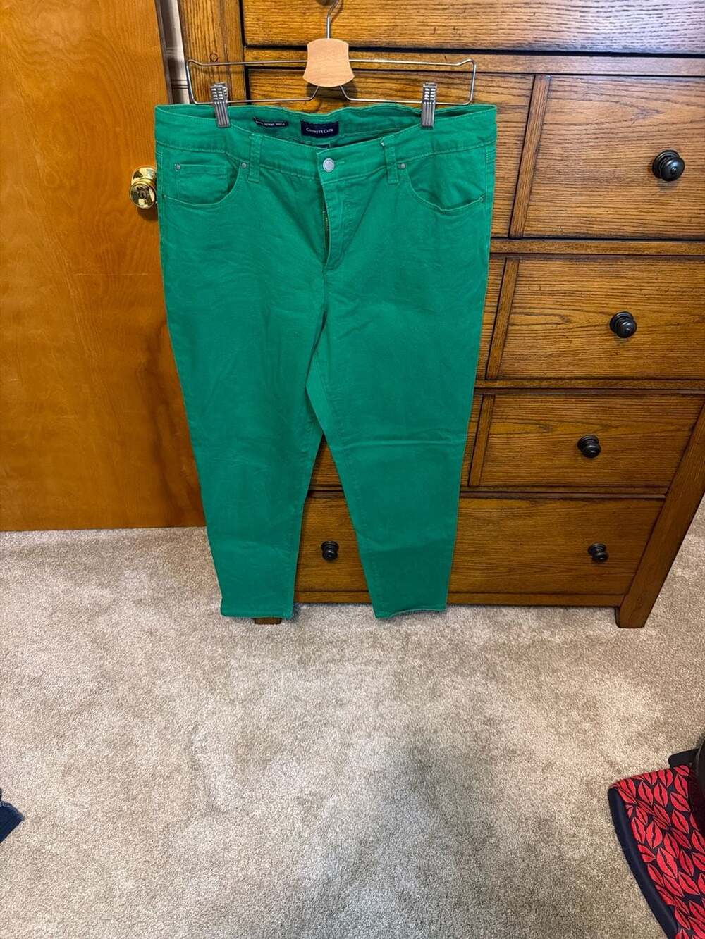 Charter Club Bristol Skinny Ankle Green Casual Pants